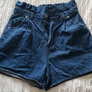 High waisted jean shorts
